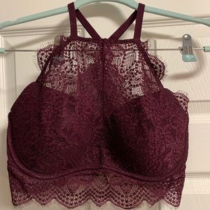 PINK Burgundy/wine lace Bralette